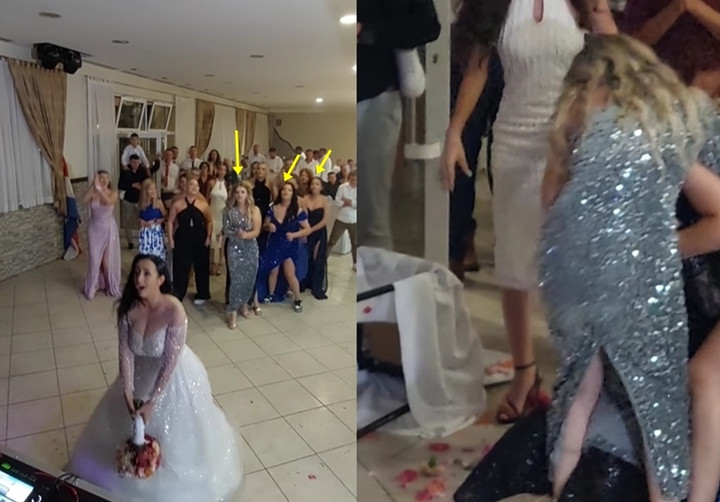 Ngay sau khi cô dâu tung bó hoa cưới, cuộc xung đột đã diễn ra.