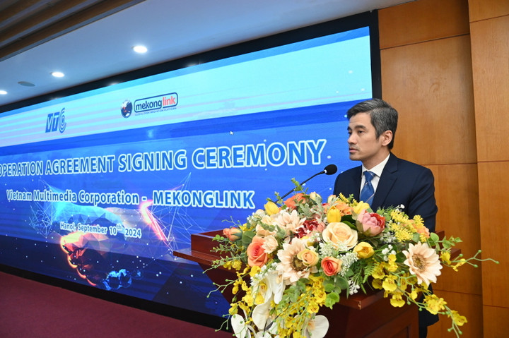 TS Chu Tiến Đạt, Chủ tịch HĐTV Tổng công ty VTC phát biểu tại buổi lễ.