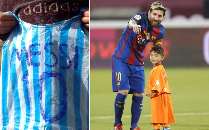 Messi đã gặp gỡ fan nhí của mình, Murtaza Ahmadi
