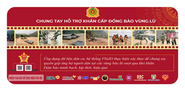 Bộ Công an ra mắt tiện ích ủng hộ từ thiện trên ứng dụng VNeID.