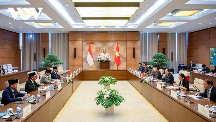 Chủ tịch Quốc hội Trần Thanh Mẫn tiếp Tổng thống đắc cử Indonesia Prabowo Subianto.