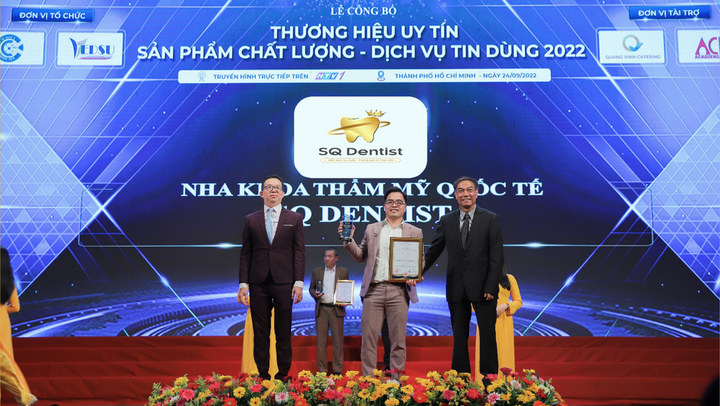 SQ Dentist được vinh danh là Top 10 thương hiệu uy tín năm 2022.