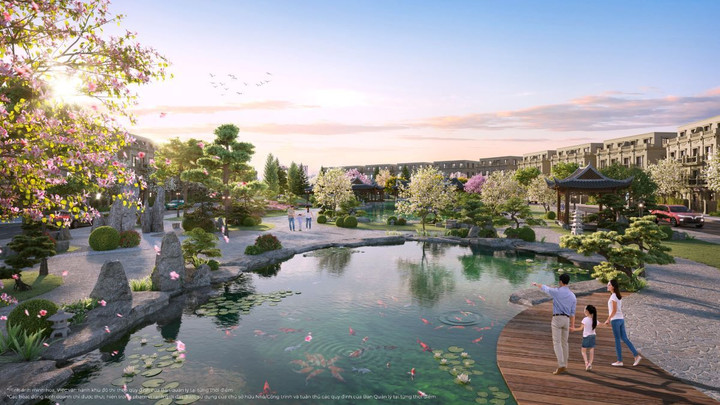 Ngự Hoa Viên rộng tới 10.000m2 với nhiều tiện ích vương gia tạo nên mỹ cảnh dành riêng cho cư dân Đảo Vua.