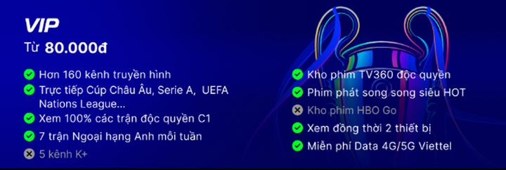 Chính sách chi tiết gói VIP.