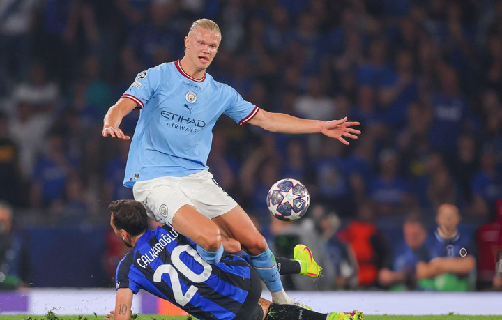 Haaland từng chật vật trước Inter Milan. (Ảnh: Getty Images)