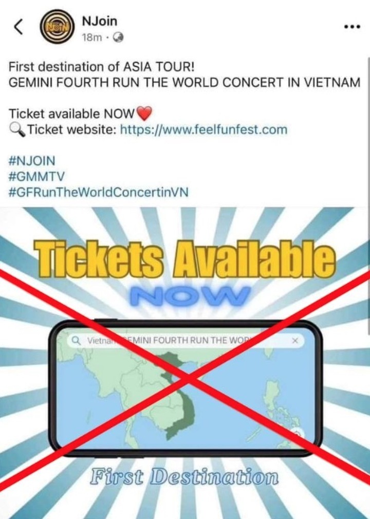 Nhà thầu concert Gemini Fourth tại Việt Nam đăng bản đồ thiếu Hoàng Sa và Trường Sa.