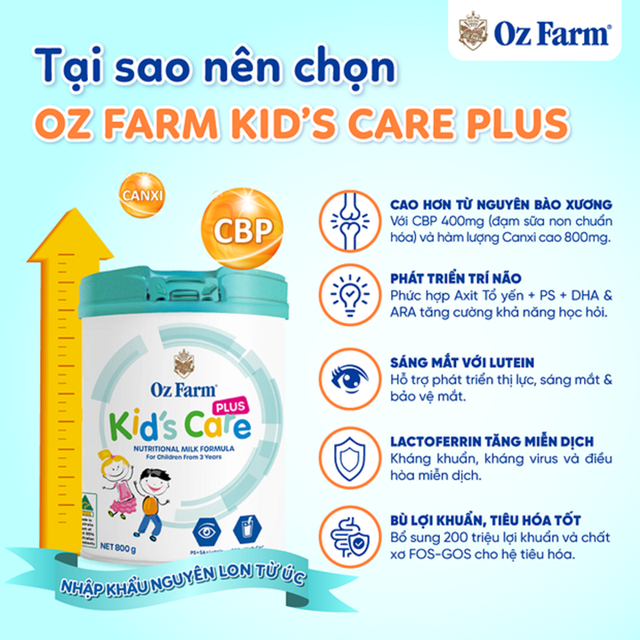 Thành phần hỗ trợ phát triển toàn diện cho trẻ.