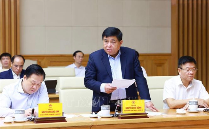 Bộ trưởng Bộ Kế hoạch và Đầu tư Nguyễn Chí Dũng phát biểu. (Ảnh: Dương Giang/TTXVN)