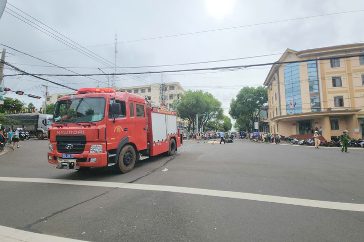 Hiện trường vụ tai nạn giao thông.