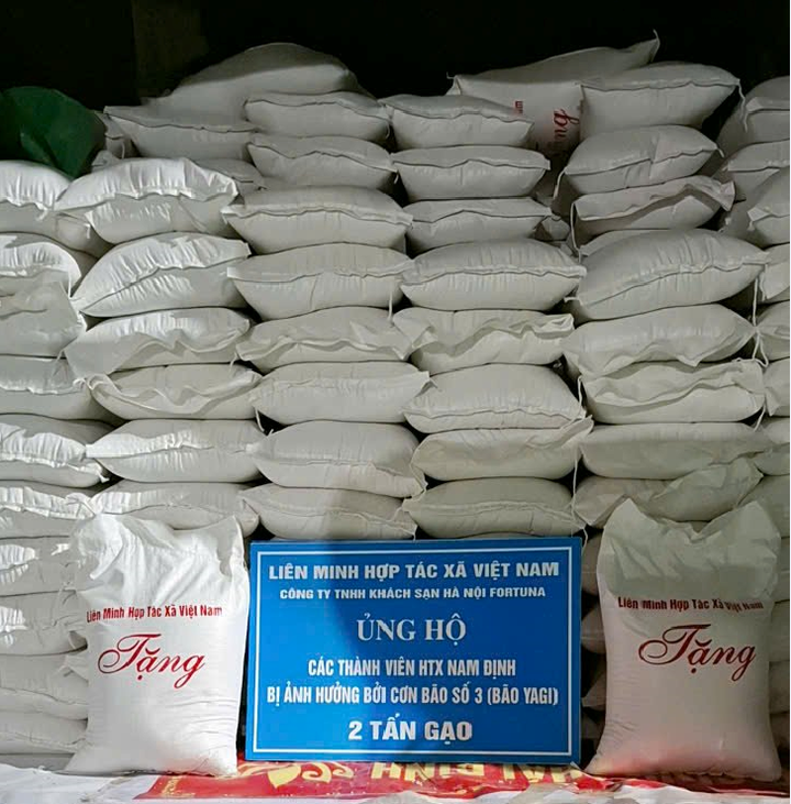 Liên minh Hợp tác xã Việt Nam hỗ trợ 35 tấn gạo cho người dân sau bão số 3 - 2