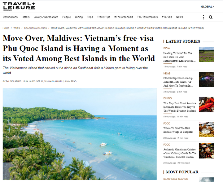 Travel + Leisure ca ngợi Nam đảo Phú Quốc 'hấp dẫn không thể cưỡng lại' - 1