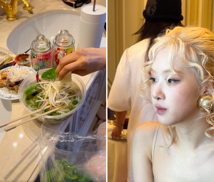 Rosé (BlackPink) chọn ăn phở Việt khi đi sang Pháp dự show thời trang.