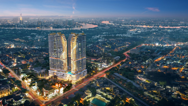 Tòa nhà được “đo ni đóng giày” theo phong cách nhiệt đới đương đại đáp ứng các tiêu chuẩn về thiết kế bền vững, sử dụng bê tông sợi thủy tinh nhập khẩu nguyên khối cho thiết kế mặt đứng.