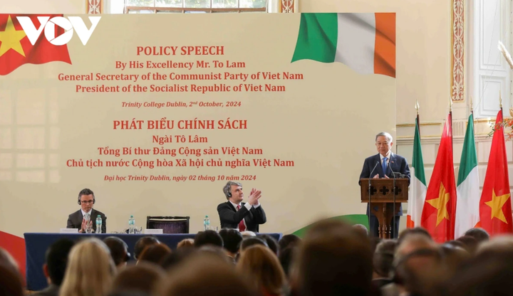 Tổng Bí thư, Chủ tịch nước Tô Lâm phát biểu chính sách tại Trường Đại học Trinity Dublin
