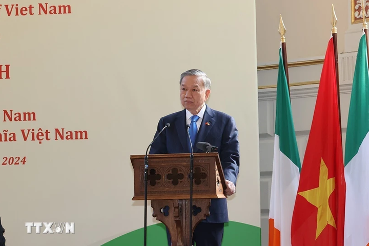 Tổng Bí thư, Chủ tịch nước Tô Lâm phát biểu. (Ảnh: Trí Dũng/TTXVN)