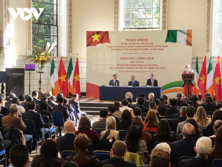 Tổng Bí thư, Chủ tịch nước Tô Lâm phát biểu chính sách tại Trường Đại học Trinity Dublin, Ireland