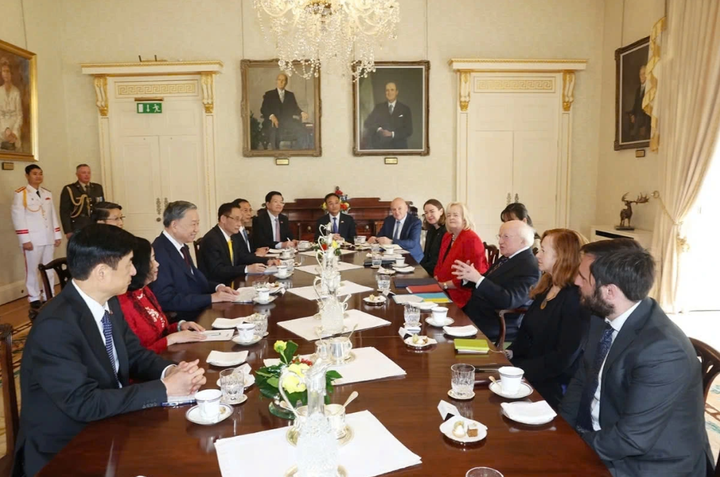 Tổng Bí thư, Chủ tịch nước Tô Lâm hội đàm với Tổng thống Ireland Michael Higgins.
