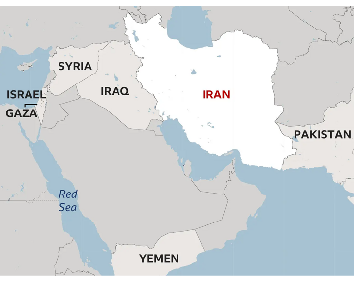 Vị trí Iran - Israel. (Đồ họa: BBC)