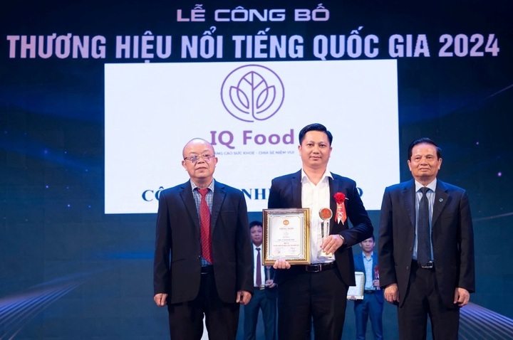 Công ty TNHH IQ Food được vinh danh là một trong “Top 10 thương hiệu nổi tiếng quốc gia năm 2024”.