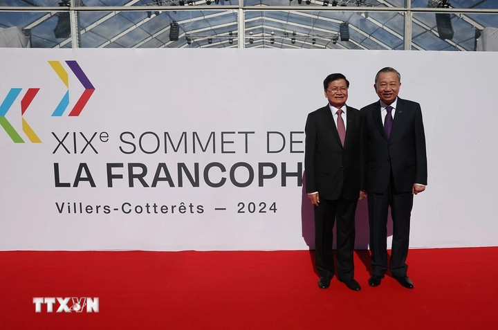 Tổng Bí thư, Chủ tịch nước Tô Lâm cùng Tổng Bí thư, Chủ tịch nước Lào Thongloun Sisoulith tham dự Hội nghị cấp cao Pháp ngữ lần thứ 19. (Ảnh: Trí Dũng/TTXVN)