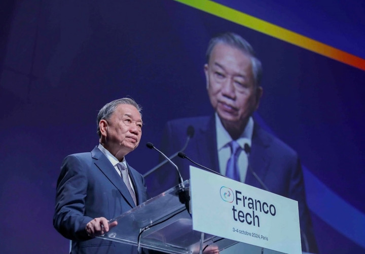 Tổng Bí thư, Chủ tịch nước Tô Lâm phát biểu tại diễn đàn Franco Tech.