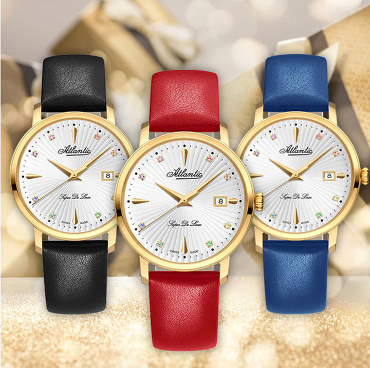 Đồng hồ Atlantic với thiết kế thanh lịch được nhập khẩu từ Thụy Sĩ.