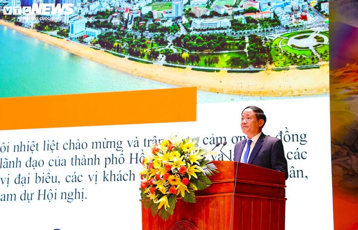 Ông Phạm Anh Tuấn, Chủ tịch UBND tỉnh Bình Định phát biểu tại hội nghị.
