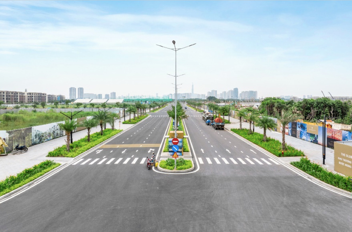 Một góc khu nhà phố thương mại SOHO tại The Global City.