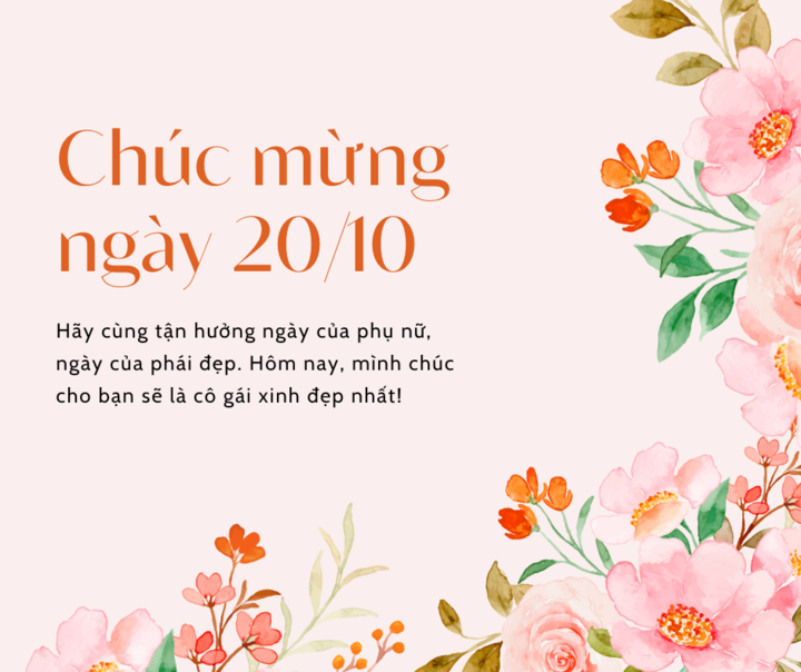 Tấm thiệp nhẹ nhàng bằng màu nước với màu hồng dịu dàng.