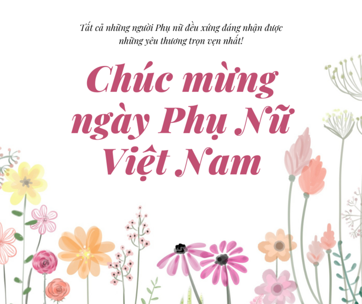 Nền hoa thanh lịch chúc mừng Ngày Phụ nữ Việt Nam.