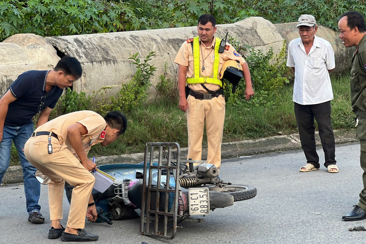 Chiếc xe máy liên quan vụ tai nạn.