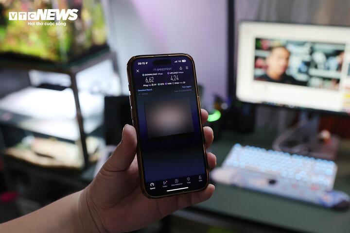 Tốc độ 5G trong nhà dân tại phố Vũ Thạnh (Đống Đa, TP Hà Nội)