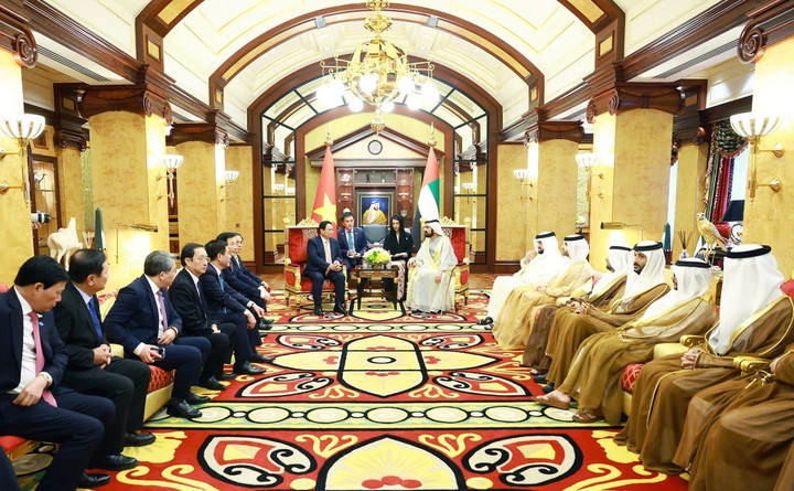 Thủ tướng Phạm Minh Chính hội đàm với Phó Tổng thống, Thủ tướng Các Tiểu Vương quốc Arab Thống nhất (UAE) Sheikh Mohammed bin Rashid Al Maktoum.