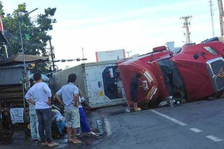 Hiện trường vụ tai nạn.