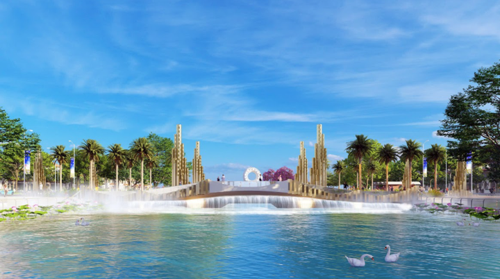 Phối cảnh cầu Kim Tiền.