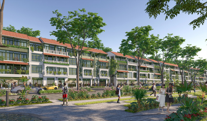 Phối cảnh townhouse mặt tiền 8m.