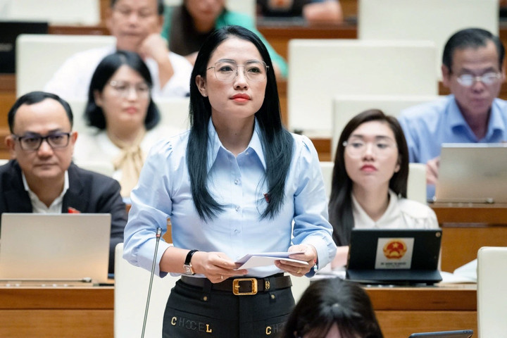 Đại biểu Trần Khánh Thu, đoàn Thái Bình. (Ảnh: Quốc hội)