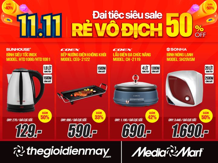Đại tiệc siêu sale 11.11: MediaMart sale đậm đến 50% hàng loạt mặt hàng - 4