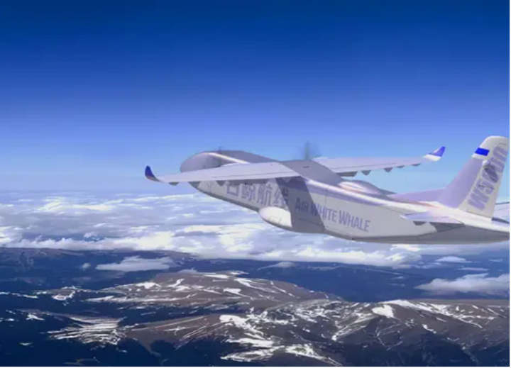 Startup hàng không Trung Quốc Air White Whale vừa ra mắt máy bay vận tải không người lái W5000 lớn nhất thế giới. (Ảnh: Interesting Engineering)