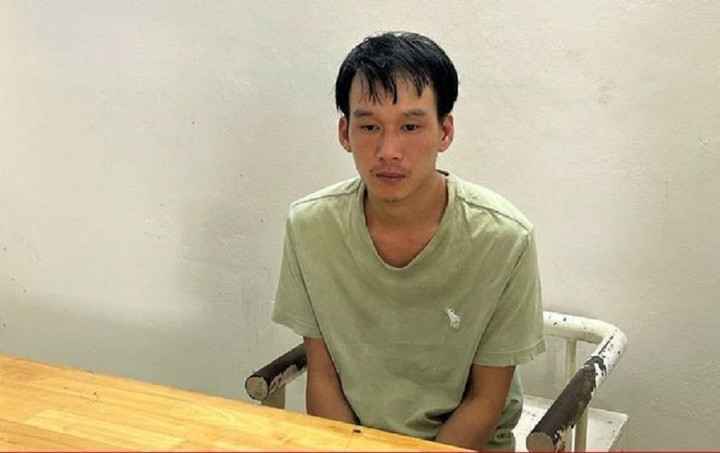 Nguyễn Trịnh Chí Tâm tại cơ quan công an. (Ảnh: C.A)