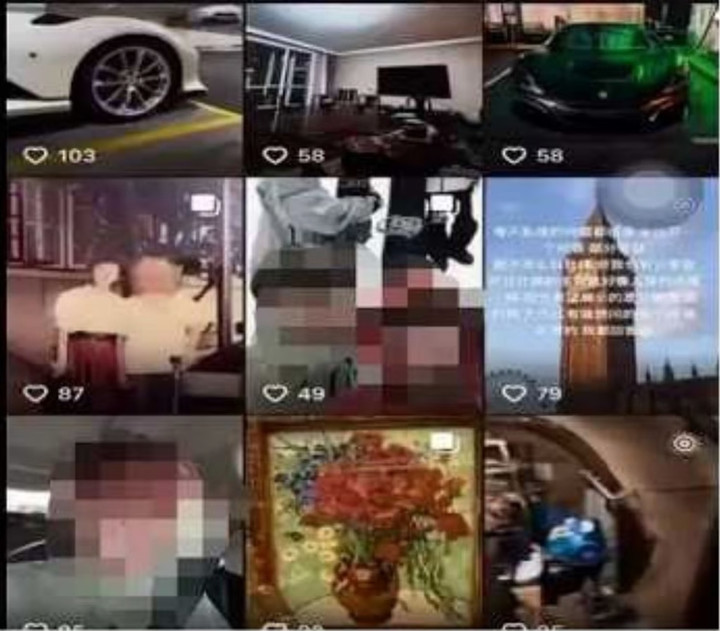 Chàng trai trẻ khoe khoang cuộc sống xa hoa giả tạo trên mạng xã hội Douyin. (Ảnh: Cảnh sát mạng Quý Châu)