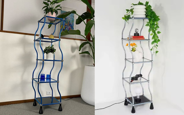 Chiếc kệ nhún nhảy tạo hiệu ứng lạ mắt khiến cả thế giới lắc lư theo. (Ảnh: Alibaba, Instagram)