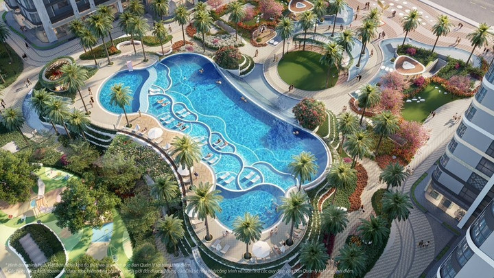 Hệ tiện ích nội khu của The Opus One mang phong cách resort sang trọng.