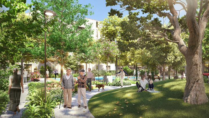 Người cao tuổi có không gian thư giãn, sum vầy bên con cháu.