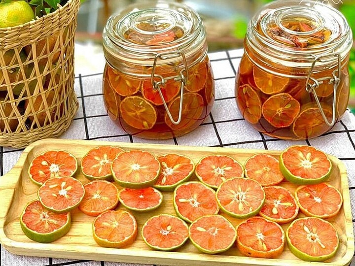 Chanh đào ngâm đường phèn mật ong rất tốt cho sức khỏe. (Ảnh: MarryBaby)