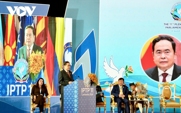 Chủ tịch Quốc hội Trần Thanh Mẫn phát biểu tại phiên khai mạc IPTP 11
