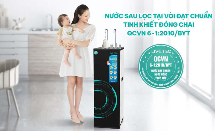 Nước sau lọc từ máy lọc nước Livotec an toàn để uống trực tiếp không cần đun sôi.