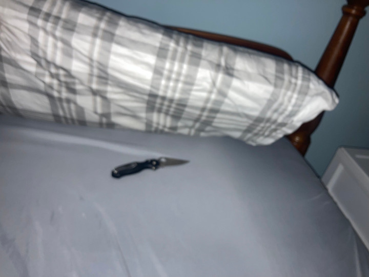 Vì sao nhiều người đặt dao kéo ở đầu giường? (Ảnh: Reddit)