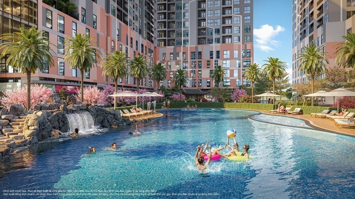 Bể bơi chuẩn resort mang lại trải nghiệm sống như nghỉ dưỡng mỗi ngày.