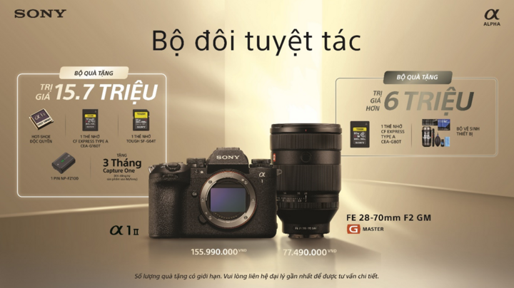 Sony ra mắt máy ảnh Alpha 1 II và ống kính FE 28-70MM F2 G MASTER - 1